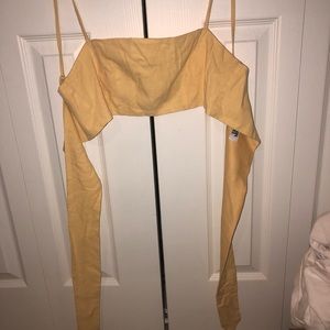 Tiger Mist Tops - yellow bandeau tie back top Tiger Mist Tops - yellow bandeau tie back top